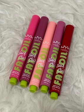 NYX Fat Oil Slick Click Shiny Lip Balm 5 piece bundle